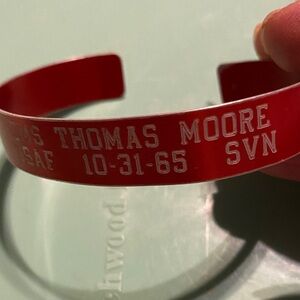 Bold Red POW/MIA Cuff Bracelet